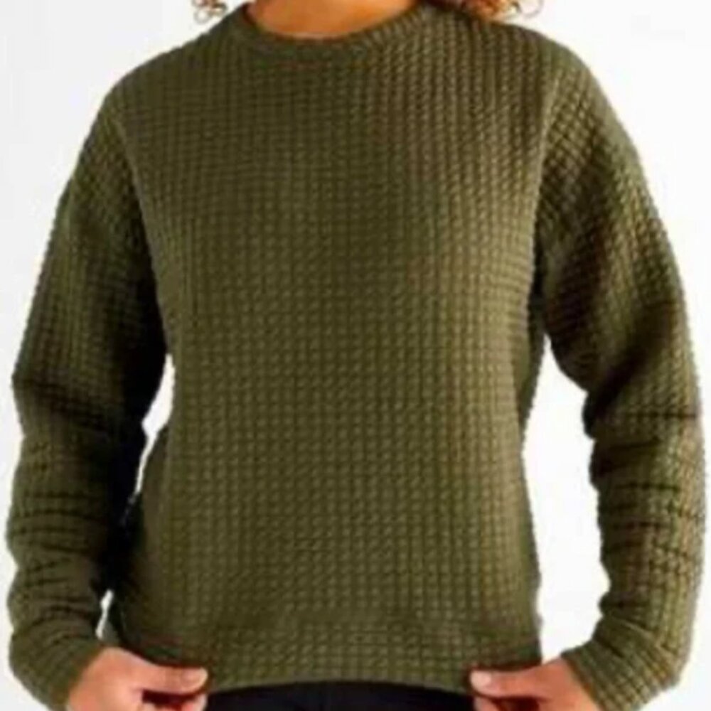 NOBULL Quilted Crewneck Sweatshirt - Olive